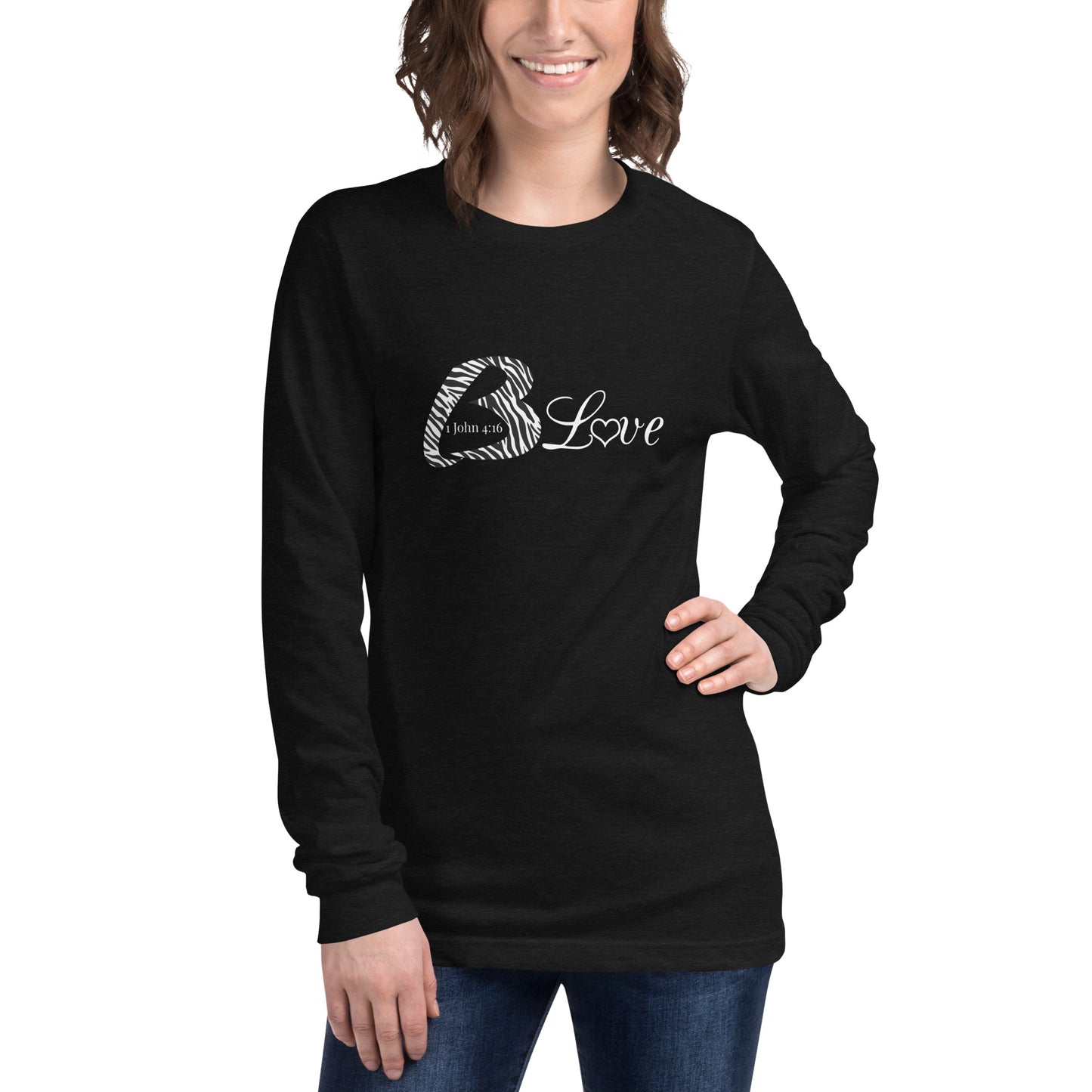 B Love Zebra Print Unisex Long Sleeve Tee - To Be Amor 