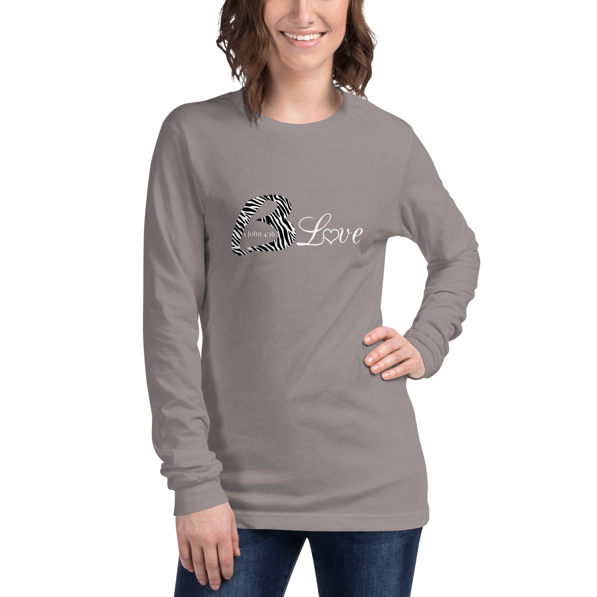 B Love Zebra Print Unisex Long Sleeve Tee - To Be Amor 