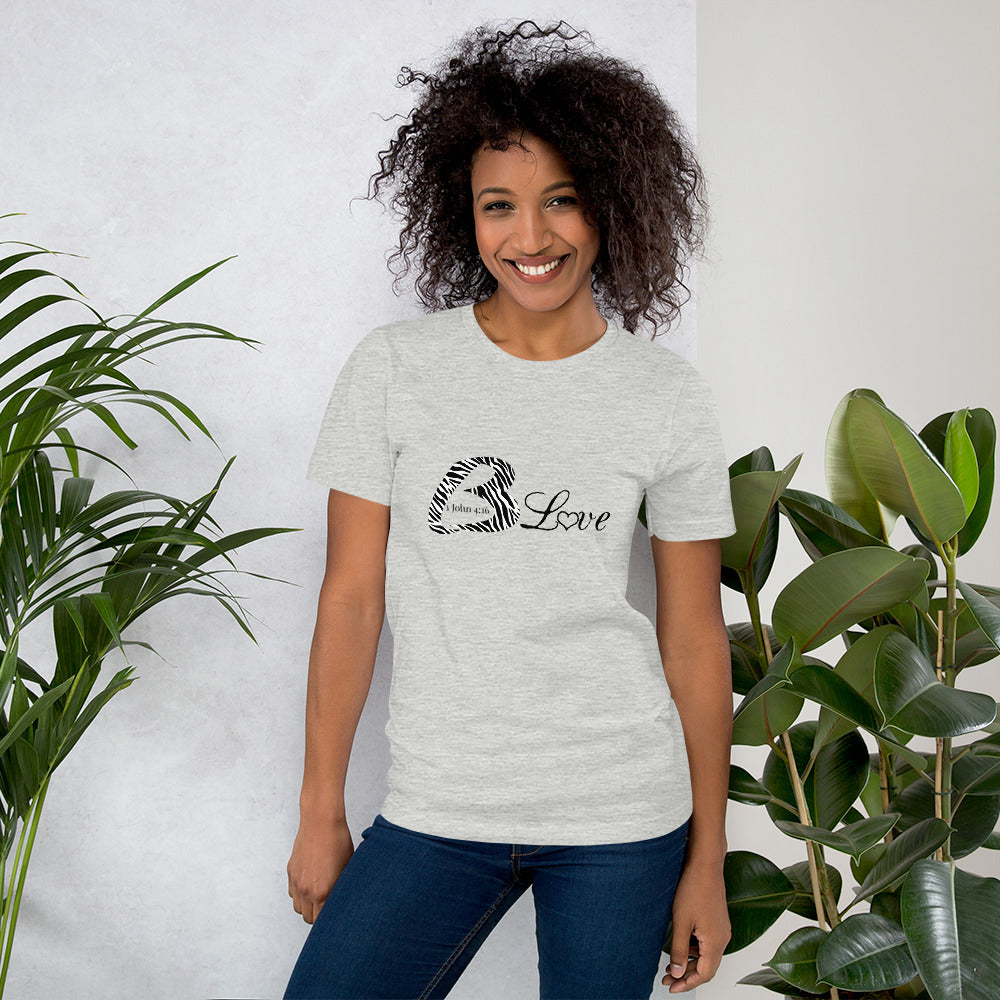 Unisex BLove Zebra black writing t-shirt - To Be Amor 