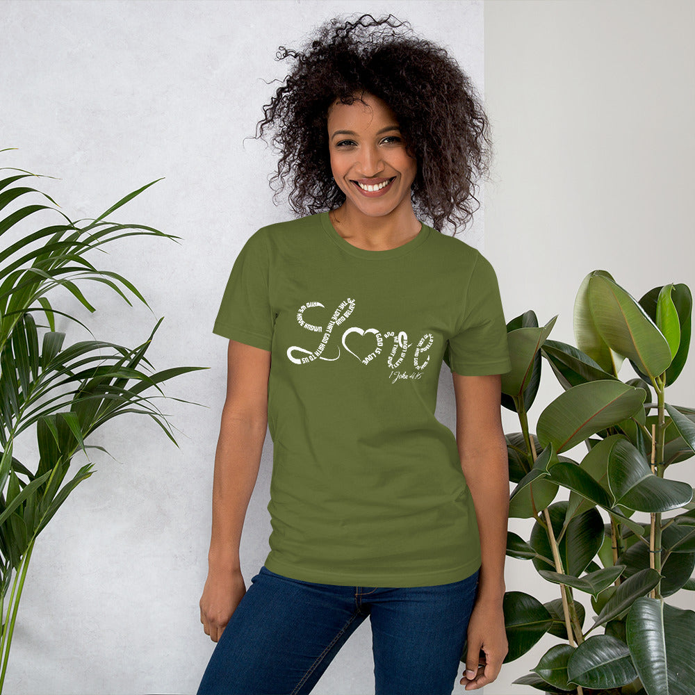 Unisex 1 John 4:16 t-shirt - To Be Amor 