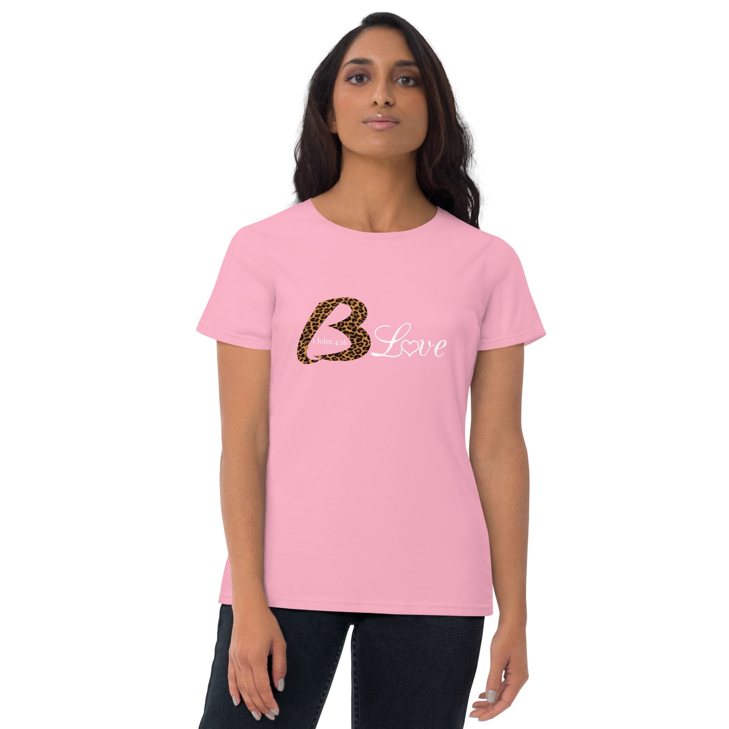 B Love Leopard Print Women's short sleeve t-shirt - To Be Amor 