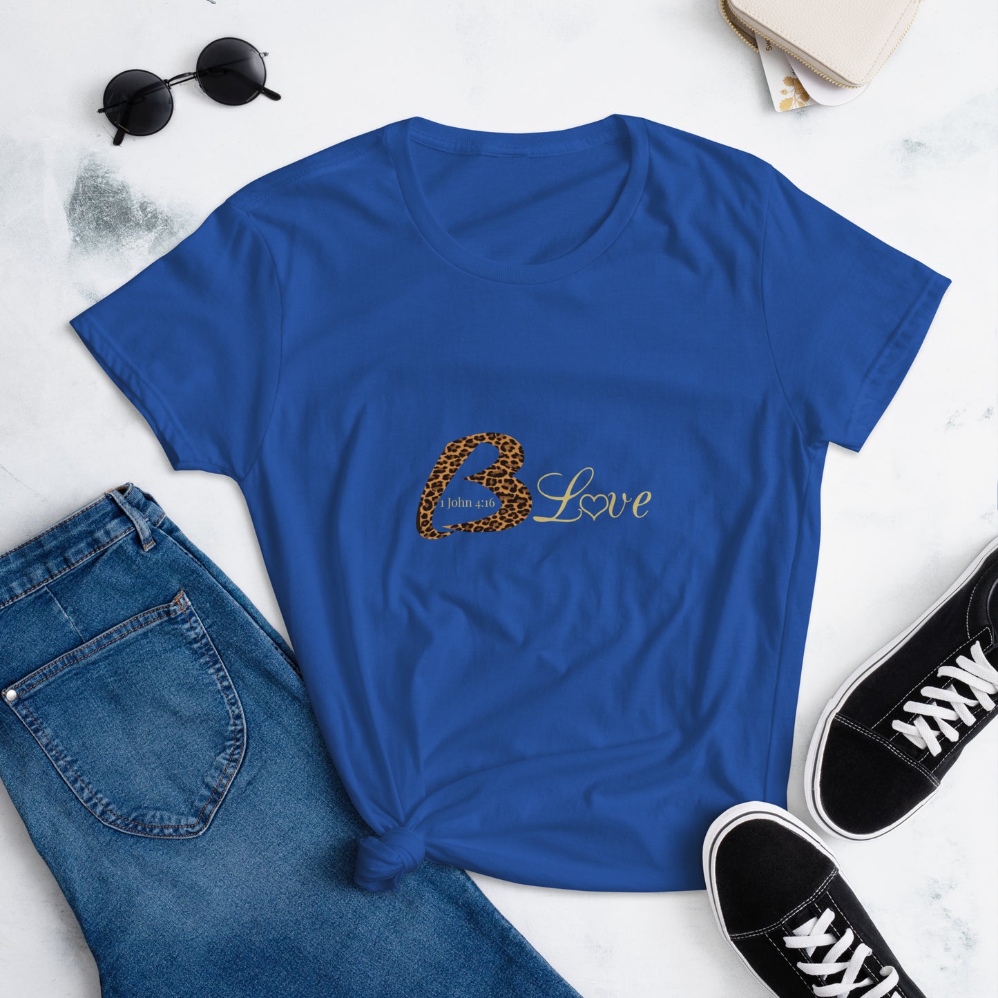 B Love Leopard print Leopard Women's short sleeve t-shirt - To Be Amor 